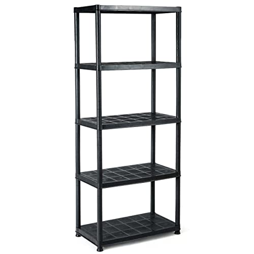 HKYH 5-Tier Storage Shelving Freestanding Heavy Duty Rack,28" L X 15" W X 67" H,Black Generic Storagerack Closet organizers and storage Organization and storage Storage shelves Closet storage Book