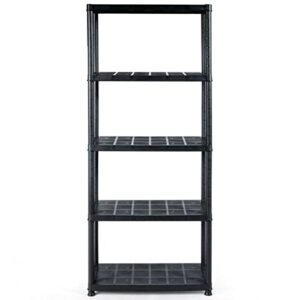 HKYH 5-Tier Storage Shelving Freestanding Heavy Duty Rack,28" L X 15" W X 67" H,Black Generic Storagerack Closet organizers and storage Organization and storage Storage shelves Closet storage Book