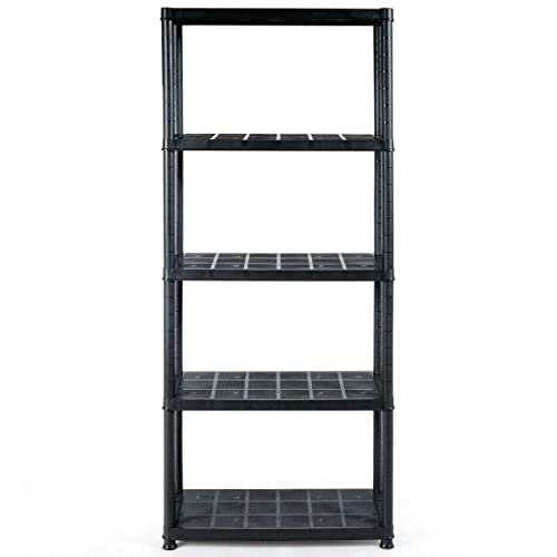 HKYH 5-Tier Storage Shelving Freestanding Heavy Duty Rack,28" L X 15" W X 67" H,Black Generic Storagerack Closet organizers and storage Organization and storage Storage shelves Closet storage Book