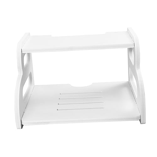 WHAMVOX 1pc Router Rack Floating Wall Mounted Shelf Home Monitor Wall Mounting Brackets Storage Holder Seasoning Bottle Storage Rack Storage Shelf Punch- Rack White Foam Board