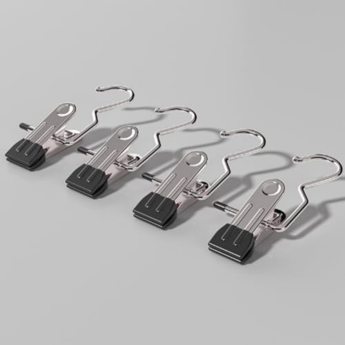 NTCLHFXU Set of 10pcs Clips Bag Hanger Pants Hooks Stainless Steel Garment Clips for Travel and Home Clothing Storage