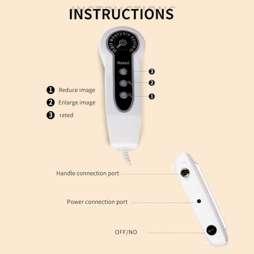 Skin Hair Analyzer Detector, 5 Inch LCD Screen Digital Skin Diagnosis Scanner System Analysis Scanner Rechargeable Hair Analyser Machine Digital Skin Health Detection for Home Salon Use