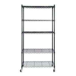 HKYH 5-Shelf Steel Wire Tier Layer Shelving Durable 30.1x14.2x63 Holder Storage Rack Generic Storagerack Closet organizers and storage Organization and storage Storage shelves Closet storage Bo