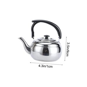 FUNOMOCYA Stainless Steel Teapot Espresso Maker Household Water Kettle Convenient Camping Water Boiler Japanese Tea Kettle Insulated Teapot Stove Kettle Stainless Silver