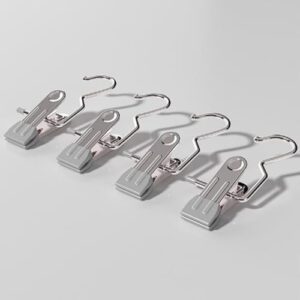 NTCLHFXU Set of 10pcs Clips Bag Hanger Pants Hooks Stainless Steel Garment Clips for Travel and Home Clothing Storage