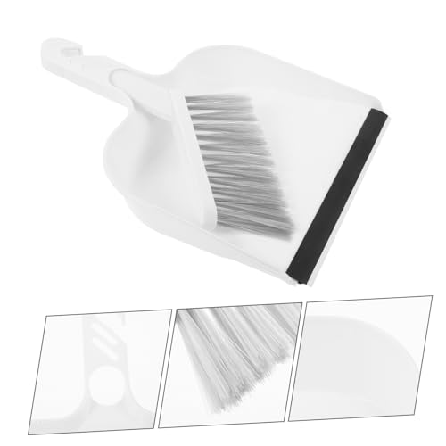 1 Set Mini Table Broom Table Whisk Broom Whisk Broom Small Keyboard Brush Cleaner Mini Cleaning Tool Hand Brush Mini Desktop Broom Multi-Function Mini Dustpan White Plastic HAWILLOSCH