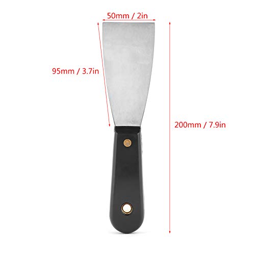 Grey Knife Scraper - Professional Stainless Steel Putty Knife and Wallpaper Paint Shovel with Soft Grip Handle