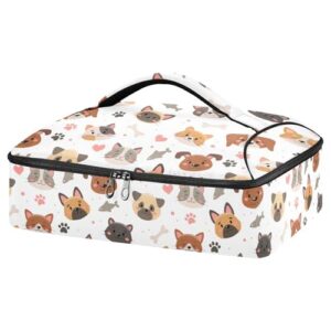 kcldeci insulated thermal food carrier insulated casserole carrier for hot or cold food,cats and dogs insulated tote bag for potluck cookouts parties picnic,lasagna lugger