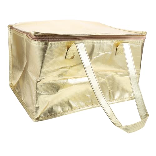 COLLBATH Insulation Insulated Cooler Reusable Food Transport Cooler Insulated Food Insulated Shopping Tote Golden Pearl Cotton Composite Aluminum Insulation Layer