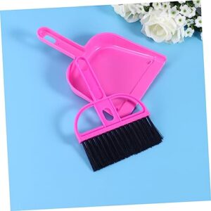 ORFOFE Household Supplies Tiny Dustpan and Brush Computer Cleaning Kit Mini Hand Broom Miniature Dustpan and Brush Sweeping Table Brush Desk Broom Computer Dustpan Duster Sofa Brooms Rosy