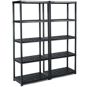 hkyh 2 pcs 5-tier storage shelves freestanding heavy duty rack 33.5" l x 16" w x 73" h generic storagerack closet organizers and storage organization and storage storage shelves closet storage book