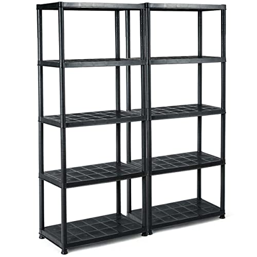 HKYH 2 PCS 5-Tier Storage Shelves Freestanding Heavy Duty Rack 33.5" L X 16" W X 73" H Generic Storagerack Closet organizers and storage Organization and storage Storage shelves Closet storage Book