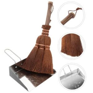 BCOATH 1 Set Pet Cleaning Tool Keyboard Cleaner Brush Household Cleaning Brush Desk Pets Cleaning Kit Pet Cage Cleaning Tool Pet Hair Cleaning Broom Mini Garbage Container Dog Wood Brown