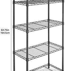 HKYH 5-Shelf Heavy Duty Shelving Storage Wire Rack w/Wheel Casters - 30x14x65 Black Generic Storagerack Closet organizers and storage Organization and storage Storage shelves Closet storage Boo