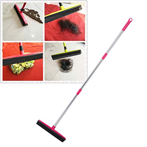 Telescopic Rubber Floor Brush for Dog Hair Three - 杆 Carpet Sweeper Floor Broom with Multifunction Tools, Rubber and PP Sweeper for Carpets and Pet Hair, Broom Floor Cleaner