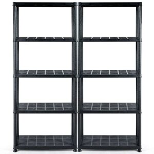 hkyh 2 pcs 5-tier storage shelving freestanding rack multi-use 33.5" l x 16" w x 73" h generic storagerack closet organizers and storage organization and storage storage shelves closet storage book