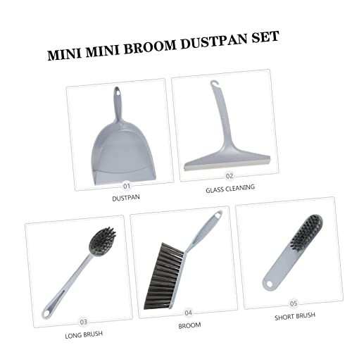 SOESFOUFU 5pcs Broom Dustpan Mini Broom with Dustpan Mini Cleaning Brush Mini Dustpan Home Mini Brush Broom Mini Dust Pan Broom Turner Desktop Table Dustpan Kid Broom Kitchen Purple Pp