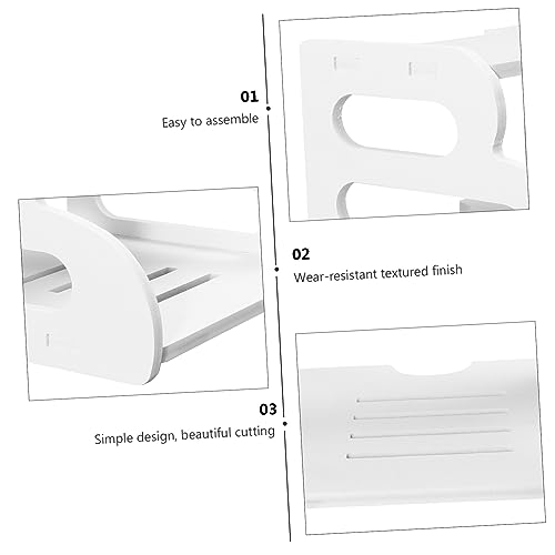 WHAMVOX 1pc Router Rack Floating Wall Mounted Shelf Home Monitor Wall Mounting Brackets Storage Holder Seasoning Bottle Storage Rack Storage Shelf Punch- Rack White Foam Board