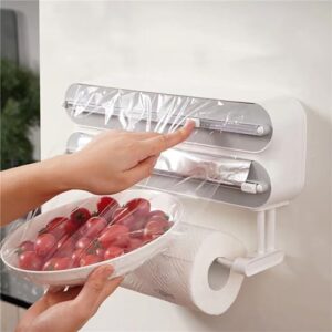 YZYDF Magnetic Cling Wrap Cutter Convenient Cling Film Dispenser Wrap Dispenser with Slide Cutter