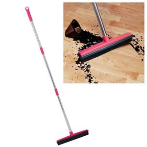 Telescopic Rubber Floor Brush for Dog Hair Three - 杆 Carpet Sweeper Floor Broom with Multifunction Tools, Rubber and PP Sweeper for Carpets and Pet Hair, Broom Floor Cleaner