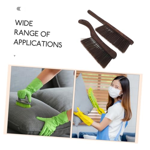 GOOHOCHY 2pcs Brown Bathroom Cleaning Tools Car Cleaning Hand Broom Brush Clothes Brush