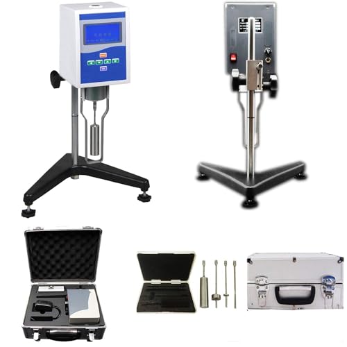 VTSYIQI Viscosity Meter Digital Liquid Viscometer Viscosity Testing Equipment with Fluidimeter 1~100000mPa.s Accuracy ±1% 4 Rotor Viscosity Measurement RS232 Interface Display Sensor