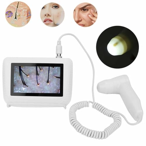 Skin Hair Analyzer Detector, 5 Inch LCD Screen Digital Skin Diagnosis Scanner System Analysis Scanner Rechargeable Hair Analyser Machine Digital Skin Health Detection for Home Salon Use