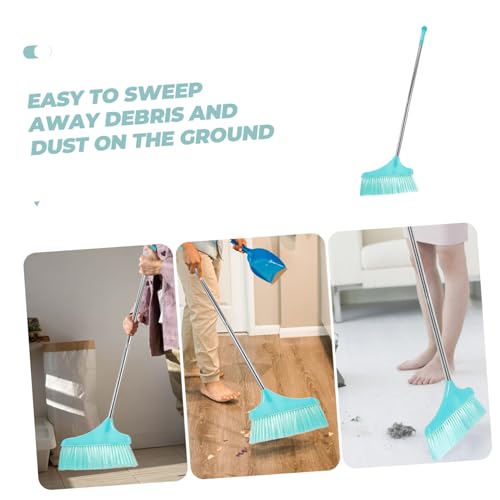 HAWILLOSCH Long Handle Cleaning Broom Floor Cleaning Tool Floor Sweeping Broom Home Broom Room Cleaning Broom Floor Wiper Hair Cleaning Broom Outdoor Broom Flooring Sky-Blue Stainless Steel