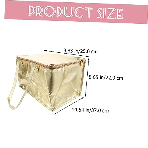 COLLBATH Insulation Insulated Cooler Reusable Food Transport Cooler Insulated Food Insulated Shopping Tote Golden Pearl Cotton Composite Aluminum Insulation Layer