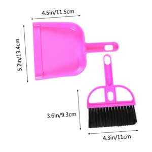 ORFOFE Household Supplies Tiny Dustpan and Brush Computer Cleaning Kit Mini Hand Broom Miniature Dustpan and Brush Sweeping Table Brush Desk Broom Computer Dustpan Duster Sofa Brooms Rosy