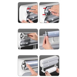 YZYDF Magnetic Cling Wrap Cutter Convenient Cling Film Dispenser Wrap Dispenser with Slide Cutter