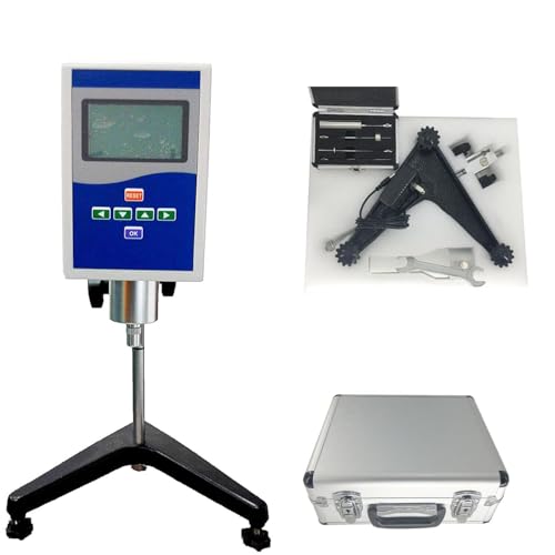 VTSYIQI Viscosity Meter Digital Liquid Viscometer Viscosity Testing Equipment with Fluidimeter 1~100000mPa.s Accuracy ±1% 4 Rotor Viscosity Measurement RS232 Interface Display Sensor