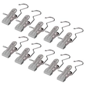 ntclhfxu set of 10pcs clips bag hanger pants hooks stainless steel garment clips for travel and home clothing storage