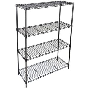 hkyh 4 shelf adjustable storage shelving steel organizer wire rack black heavy duty generic storagerack closet organizers and storage organization and storage storage shelves closet storage book