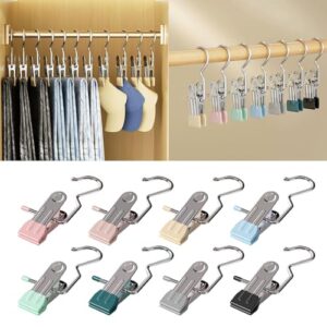 NTCLHFXU Set of 10pcs Clips Bag Hanger Pants Hooks Stainless Steel Garment Clips for Travel and Home Clothing Storage