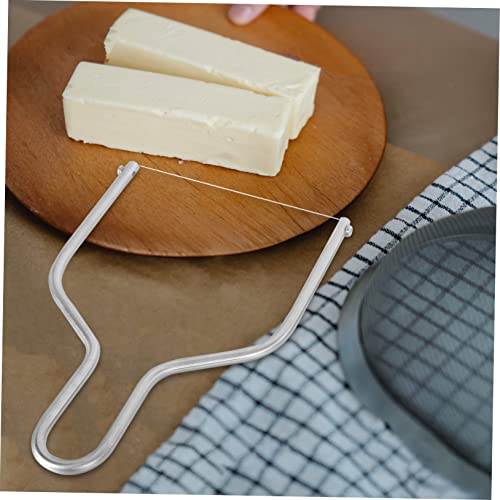 PRETYZOOM 2pcs Goose Liver Splitter Butter Steel Slicing Cutter Bread Cheese Wire Cheese Slicer for Cheese Butter Cheese Peeler Cheese Spatula Cheese Grater Handheld Stainless Steel Silver