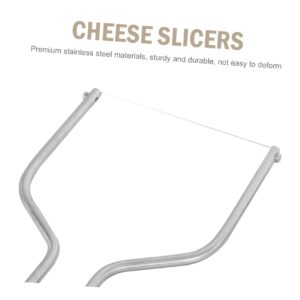 FELTECHELECTR 2pcs Goose Liver Splitter Cheese Slicers Manual Cheese Grater Kitchen Wire Cutter Raclette Butter Steel Slicing Cutter Cheesecake Slicer Butter Wire Cutter Silver Stainless Steel