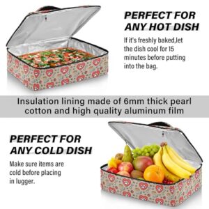 Kcldeci Insulated Thermal Food Carrier Insulated Casserole Carrier for Hot or Cold Food,I Love My Dog ? Insulated Tote Bag for Potluck Cookouts Parties Picnic,Lasagna Lugger