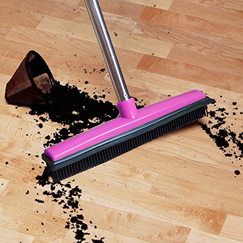 Telescopic Rubber Floor Brush for Dog Hair Three - 杆 Carpet Sweeper Floor Broom with Multifunction Tools, Rubber and PP Sweeper for Carpets and Pet Hair, Broom Floor Cleaner