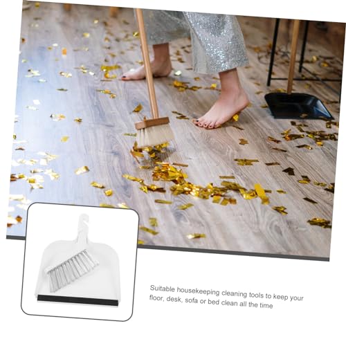 1 Set Mini Table Broom Table Whisk Broom Whisk Broom Small Keyboard Brush Cleaner Mini Cleaning Tool Hand Brush Mini Desktop Broom Multi-Function Mini Dustpan White Plastic HAWILLOSCH