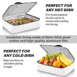 Kcldeci Insulated Thermal Food Carrier Insulated Casserole Carrier for Hot or Cold Food,Dessert Sweet Insulated Tote Bag for Potluck Cookouts Parties Picnic,Lasagna Lugger