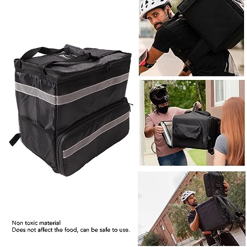 Qiilu Insulated Backpack for Making Food Delivery on Motorbike Food Delivery Backpack Pizza Delivery Backpack, Take Out Food Delivery Thermal Backpack with Expandable Layer, 50L