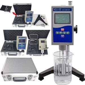 VTSYIQI Viscosity Meter Digital Liquid Viscometer Viscosity Testing Equipment with Fluidimeter 1~100000mPa.s Accuracy ±1% 4 Rotor Viscosity Measurement RS232 Interface Display Sensor