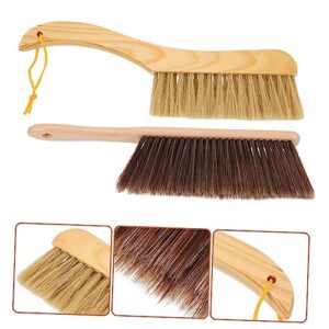 TOBBOMEY 2pcs Kitchen Carpet Cleaner Brush Carpet Brush Handheld Broom Brush for Cleaning para Limpiar Dust Collector for Home Hand Brooms Sweeper Broom Duster Cleaning Brush Wooden