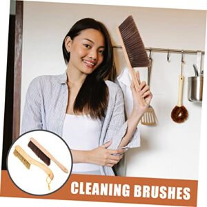 TOBBOMEY 2pcs Kitchen Carpet Cleaner Brush Carpet Brush Handheld Broom Brush for Cleaning para Limpiar Dust Collector for Home Hand Brooms Sweeper Broom Duster Cleaning Brush Wooden