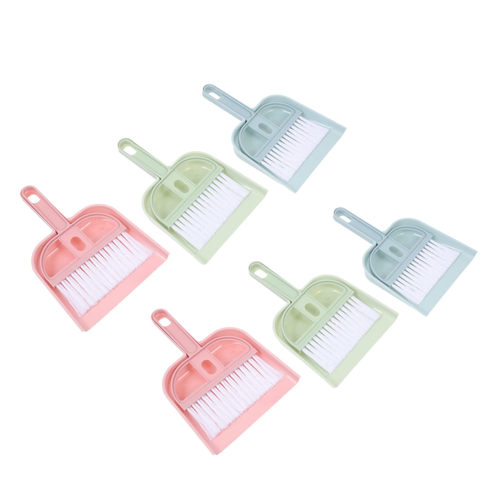 HOMOCONO 6 Sets Pet Broom Desktop Cleaning Tools Desk Broom and Pan Mini Desktop Sweeper Mini Broom Dustpan Kits Tiny Dust Pan Mini Pans Mini Keyboard Broom and Dustpan Tiny House Kit Pp