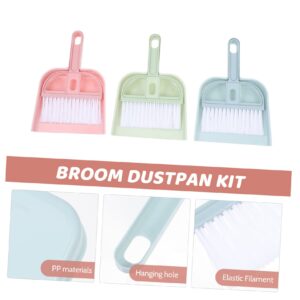 HOMOCONO 6 Sets Pet Broom Desktop Cleaning Tools Desk Broom and Pan Mini Desktop Sweeper Mini Broom Dustpan Kits Tiny Dust Pan Mini Pans Mini Keyboard Broom and Dustpan Tiny House Kit Pp