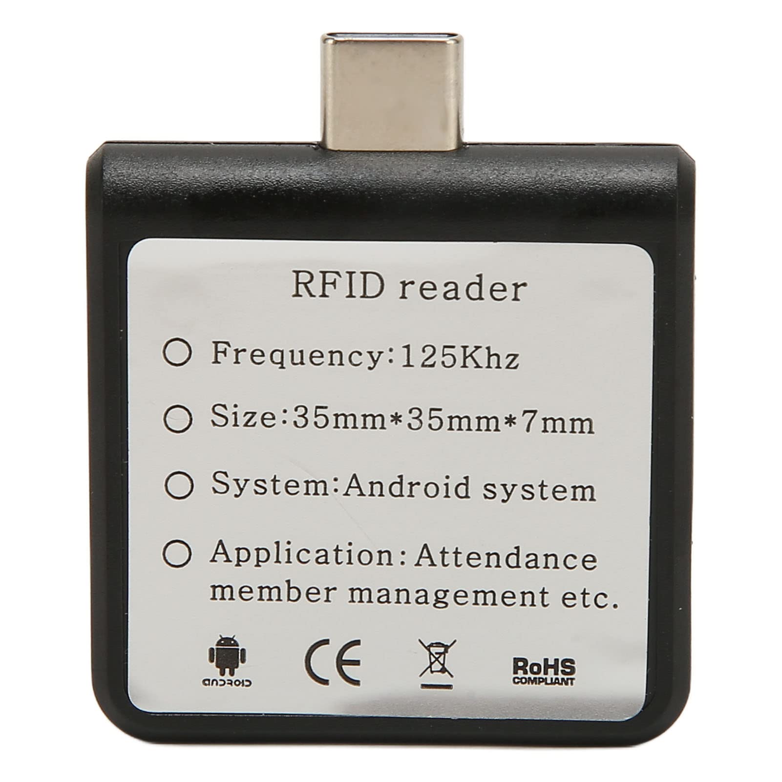 Mobile Phone Card Reader 125Khz Type - C Phone Reader ID Mobile Phone Card Reader Type C Interface 125Khz Portable Card Reader for Phones White Phone Reader USB C Card Reader