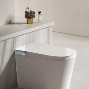 Kogven Smart BidetToilet, Modern One Piece Toilet with Bidet Built in, Heated Seat, Warm Water Washing & Air Dryer, Auto Flush, Self-Clean Stainless Steel Nozzle,LED Display, Slow Close Lid