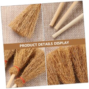 WOONEKY 72 Pcs Mini Red Rope Broom 24pcs (Large Broom) Mini Witches Broomsticks Mini Cinnamon Brooms Stick Halloween Decorations Wizard Flying Broom Witch Broom Decoration Brown Pine Wood